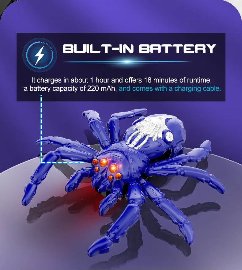 Spider toy battery feature